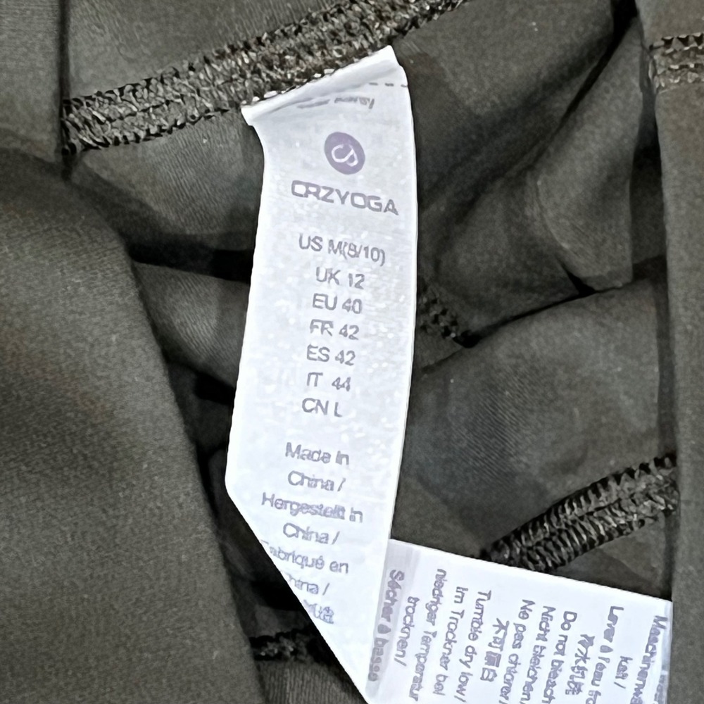 CRZ YOGA Womens Olive Green High Waisted Sports Leggings Pockets R584 | Size M - Picture 8 of 8
